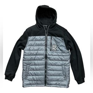 Ecko Unlimited Men’s Medium Y2K Fractional Hybrid Puffer Jacket Gray NWT